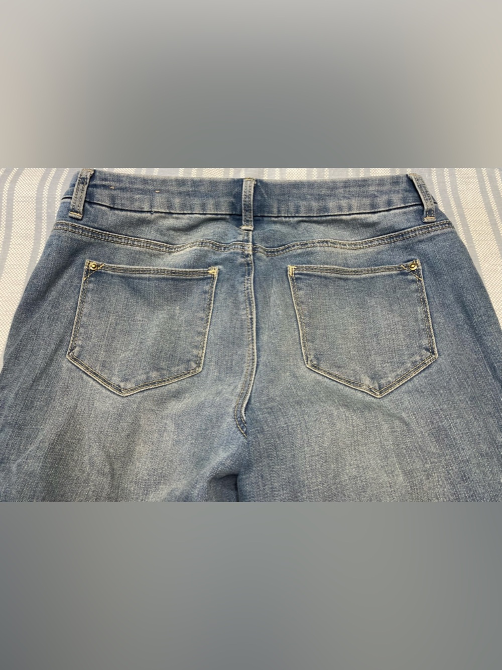 Chico's “So Slimming Girlfriend Slim Leg Ankle” blue denim pants. - Picture 7 of 7